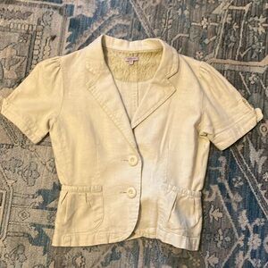 Tan Linen and Cotton Short Sleeve Jacket